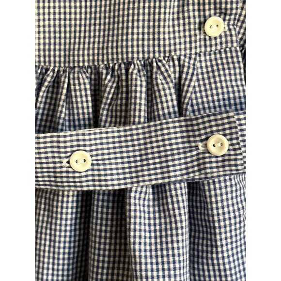 Vintage Smocked Toddler Dress With Anchor Embroidery & Peter Pan Collar - Picture 7 of 12